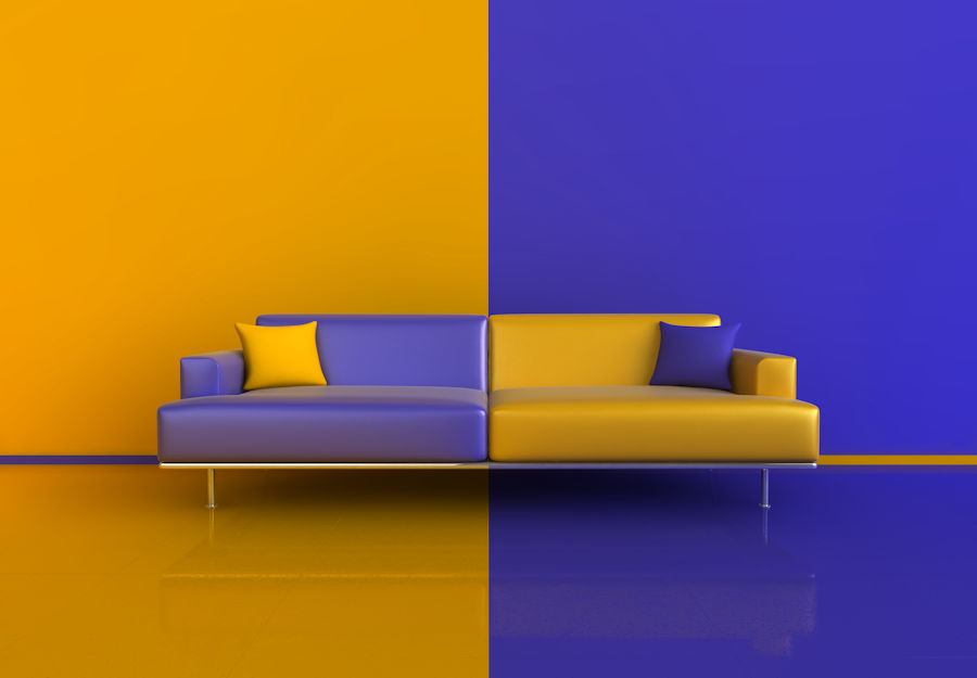 yellow and blue painted wall